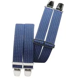 Hosenträger mit 4 extra starken Clips Punkte 4 Farben - Marine