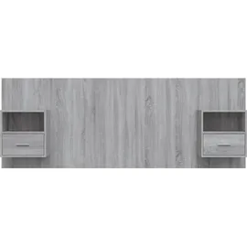 vidaXL Kopfteil mit Nachttischen Grau Sonoma Holzwerkstoff