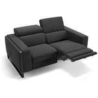 Sofanella 2-Sitzer Stoff Manzano, Relaxsofa, Designsofa, Designer Couch, Italienisches Sofa, 2er Sofa schwarz