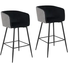 Hti-Living Barhocker Delray gepolstert Schwarz/Weiß