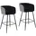 Hti-Living Barhocker Delray gepolstert Schwarz/Weiß