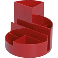 Maul Stifteköcher 4117625 rund 6Fächer Kunststoff rot