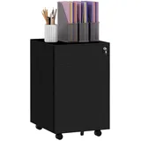 Vinsetto Aktenschrank Schwarz, Metall, 43.5x60x37 cm, Arbeitszimmer, Aktenschränke