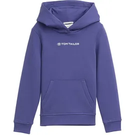 Tom Tailor Mädchen Hoodie Sweatshirt mit Logo-Print, blau, Uni, Gr. 116/122