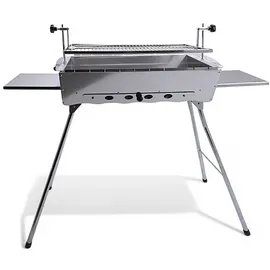 Grillpeter Mangal Edelstahl 2 mm Schaschlickgrill Set + 9 Spieße