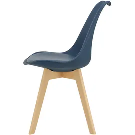 [en.casa] Stühle, Fläten 2er Set Kunstleder Blau
