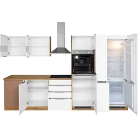 kochstation Winkelküche L-Form 240 cm weiß