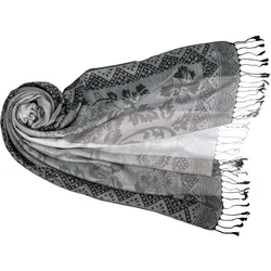 No Name Schal Jacquard Acelya, hellgrau