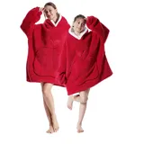 lelelonmon Hoodie Decke mit Ärmeln Kuschelpullover, Tragbare Decke zum Anziehen Erwachsene,Kleine Geschenke für Frauen, Geeignet Kapuzenpullover für Erwachsene, Männer, Frauen, Jugendliche (Rosa)