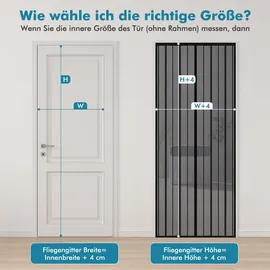 Sekey Insektenschutz Tür 100 x 220 cm Schwarz