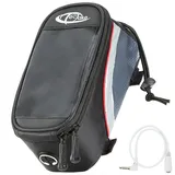 tectake® Handy Fahrradtasche, Fahrrad Rahmentasche, Fahrradtasche Rahmen, Handyhalter wasserabweisend, Handyhalterung, Fahrrad Tasche, Rennrad Zubehör, e Bike oder Mountainbike - Schwarz-Rot, M