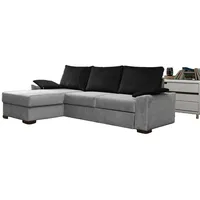 JVmoebel Ecksofa Design Ecksofa Schlafsofa Bettfunktion Couch Leder Polster Textil, Made in Europa grau|schwarz