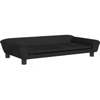 SYFAXTM Kindersofa Schwarz 100x50x26 cm Samt - Schwarz