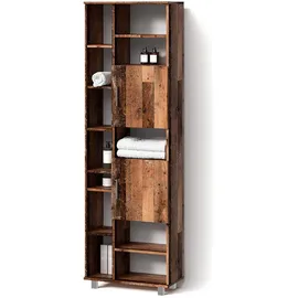 livinity® Eisak Badschrank 60 x 190 x 30 cm Braun