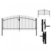 vidaXL Doppelflügel-Gartentor mit Speerspitzen 300 x 150 cm