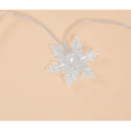 esotec Lichterkette Kunststoff 6m +2m Zuleitung 30 Eiskristalle warmweiß transparent