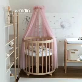Waldin Babybett OWAL Kinderbett 7in1 mit Matratze, mitwachsendes Kinder-Bett