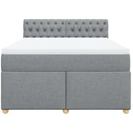 vidaXL Boxspringbett 140 x 200 cm Hellgrau