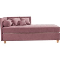 alina Schlafsofa Kona, 7-Zonen Taschenfederkernmatratze, Zierkissen-Set und Schlummerrollen rosa 201 cm x 90,5 cm x 101 cm