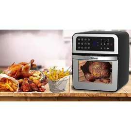 DMS® DMS XXXL 12 Liter Heißluftfritteuse Fritteuse Backofen Heißluftgrill Dörrautomat