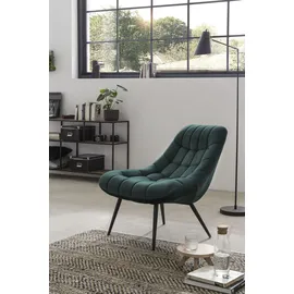 SalesFever Relaxsessel Toulon Samt 76 x 85,6 x 85,6 cm Grün mit Kissen