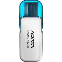 Adata UV240 64GB USB Flash Drive, White (64 GB, USB 2.0), USB Stick, Weiss