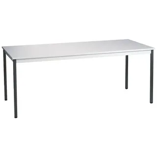 Sodematub Mehrzwecktisch lichtgrau, dunkelgrau rechteckig, Vierkantrohr grau, 180,0 x 80,0 x 74,0 cm