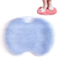 KAYBTNT Fußwaschmatte aus Silikon, Fußbad Duschmatte Fussbad Massage Matte Shiatsu Fußmassagegerät, Füsse Durchblutung Matte mit Stacheln und Rutschfesten Saugnäpfen, Fußbürste für die Dusche,Blau