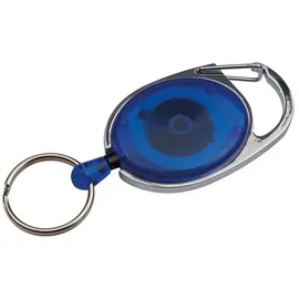 ohne Markename Schlüsselanhänger mit Karabiner und ausziehbarem Schlüsselring / Farbe: blau - k.A.