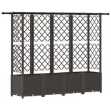 vidaXL Hochbeet mit Rankgitter und Dach 203 x 40 x 138 cm Braun