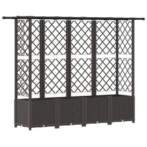 vidaXL Hochbeet mit Rankgitter und Dach 203 x 40 x 138 cm Braun