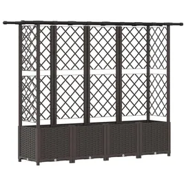 vidaXL Hochbeet mit Rankgitter und Dach 203 x 40 x 138 cm Braun