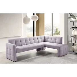 exxpo - sofa fashion Essbank EXXPO - SOFA FASHION "Barista, bequem und elegant, hohe Bodenfreiheit", rosa (powder rose), B:245cm H:83cm T:159cm, Sitzbänke, Essbank, Eckbank Barista bequem und elegant, hochwertige Detailverarbeitung