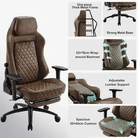 Woltu Gaming Stuhl Kunstleder Braun