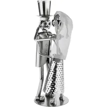 Brubaker Schraubenmännchen Hochzeitspaar - Braut mit Schleier und Bräutigam mit Zylinder - Geschenk für Hochzeit, Hochzeitstag oder Verlobung - Handarbeit Eisenfigur Metallfigur - Deko Figur