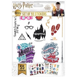 Cinereplicas Harry Potter - Aufkleber Logos (Satz mit 55 Stück) - Offizielle Lizenz