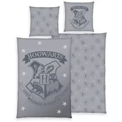 Harry Potter 4474456050 - Bettwäsche grau - Aktion, 80x80 cm + 135x200 cm, 100% Baumwolle