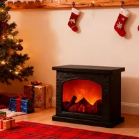 RANJIMA LED Kamin, LED Kaminfeuer mit Flammeneffekt, Kamin Deko Weihnachten, Klein Elektrokamin Ohne Heizung, Batteriebetrieben, Künstliche Tischkamin Elektrisch für Ornament Nach Hause Weihnachtsdeko