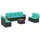 vidaXL Gartensofa-Set 9-tlg. schwarz