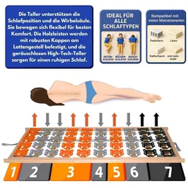 Coemo Tellerlattenrost CubiFlex 120x200 cm Lattenrost Kopf- und Fußteil verstellbar