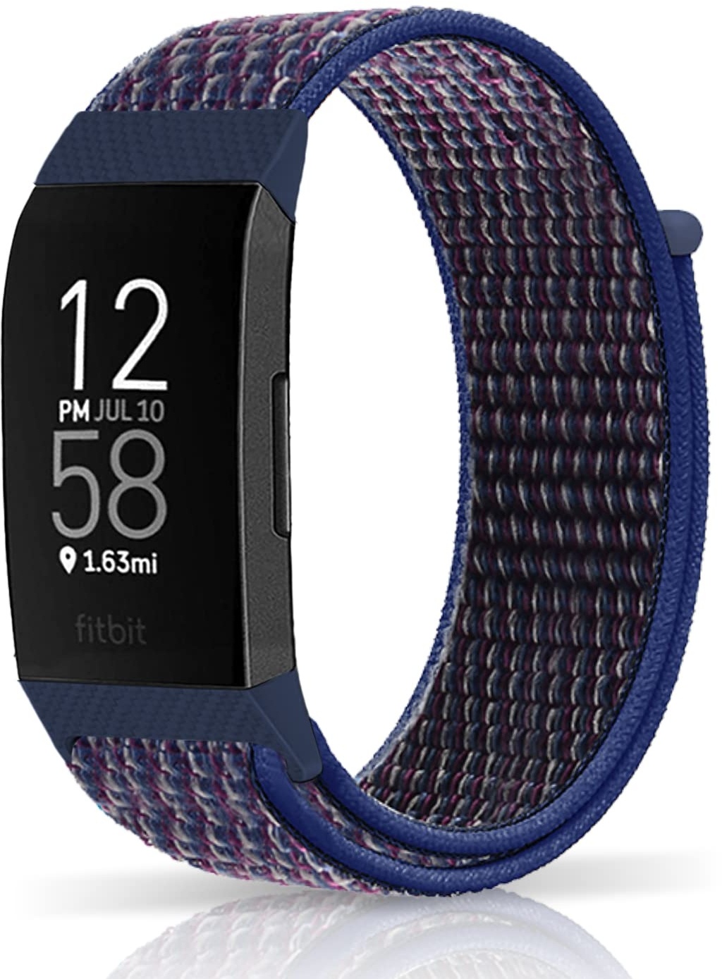 ZoRoll Armband für Fitbit Charge 4 / Fitbit Charge 3 / Fitbit Charge 3SE, Nylon Einstellbar Klettverschluss Ersatzarmband für Fitbit Charge 4 / Fitbit Charge 3 / Fitbit Charge 3SE - Lila