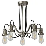 Searchlight Kronleuchter Hängeleuchte Pendelleuchte Stahl Gold Silber Wohnzimmerleuchte