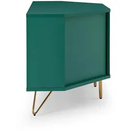 SalesFever Eck TV-Lowboard 100 x 58 x 50 cm Grün/Gold MDF/Metall