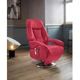 TV-Sessel SIT & MORE "Enjoy", rot (feuerrot), B:74cm H:113cm T:77cm, Luxus-Kunstleder, NaturLEDER (echtes Rindsleder), Luxus-Microfaser (100% Polyester), Liegefläche ausgezogen: 168 cm, Sessel, Fernsehsessel, in Größe L, wahlweise mit Motor und Aufstehhilfe
