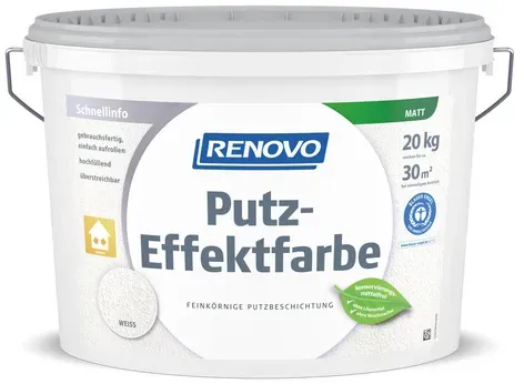 RENOVO Putz-Effektfarbe matt, weiss