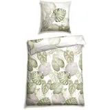 SCHIESSER Bettwäsche »Bretta aus weicher Baumwolle mit filigranem Palmwedel-Muster«, Made in Green Grün
