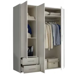 SchlafKONTOR Pol Power Kleiderschrank Valencia 155 x 195 cm Dekor Weiß