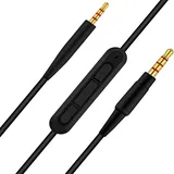 Toxaoii Ersatz QC45 Kabel Kopfhörerkabel AUX-Kabel Draht kompatibel mit Bose Quietcomfort 35 QC25 QC35 QC45 OE2i Soundlink SoundTrue NC700 Kopfhörer (schwarz mit Mikrofon)