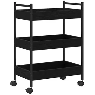 vidaXL Küchenwagen Schwarz Eiche 50 x 30 x 70 cm Holzwerkstoff