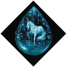 Riolis Kreuzstich Stickpackung "Einhornträne", Zählmuster, 20x20cm